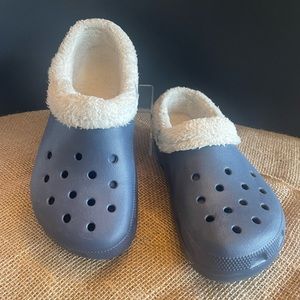 Crocs Slipper Womens 10 Cayman Lined Classic Winter Shearling Clog Slip On Blue